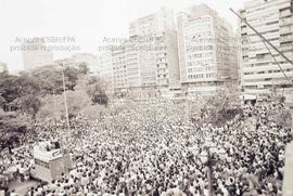 Ato dos professores (Apeoesp) na Praça da República (São Paulo-SP, 14 set. 1989). Crédito: Vera J...