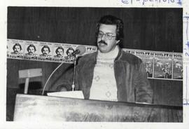 Ato das campanhas de Olívio Dutra e Raul Pont nas eleições de 1982 (Rio Grande do Sul, 1982). / Crédito: Autoria desconhecida.