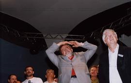 Comício da candidatura &quot;Lula Presidente&quot; (PT) nas eleições de 2002 (Florianópolis-SC, 2002) / Crédito: Autoria desconhecida