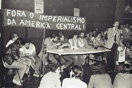 Ato contra a intervenção imperialista na América Central, organizado por CS e OSI (Local desconhecido, 1981). Crédito: Vera Jursys