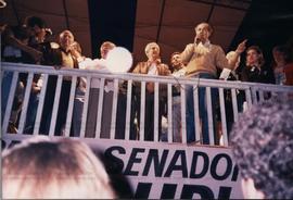 Comício de candidaturas do PT realizado na praça da Sé, nas eleições de 1990 (São Paulo-SP, 1990)...
