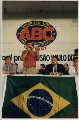 Ato da Campanha pelo Emprego do Sindicato dos Metalúrgicos do ABC ([São Bernardo do Campo-SP], 6 ...