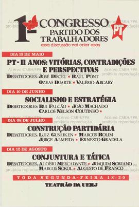 1o. Congresso Partido dos Trabalhadores: essa discussão vai criar asas. (1991, Rio de Janeiro (RJ)).
