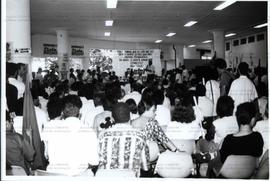[Reunião da militância da campanha Lula presidente no comitê nacional nas eleições de 1994 (São Paulo-SP, 1994).] / Crédito: Autoria desconhecida.