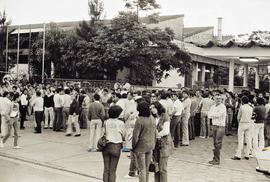 Greve dos metalúrgicos da KS Pistões (Santo André-SP, jan./fev. 1985). Crédito: Vera Jursys