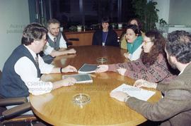 Reunião dos bancários do Banespa ([São Paulo-SP?], 1997). Crédito: Vera Jursys