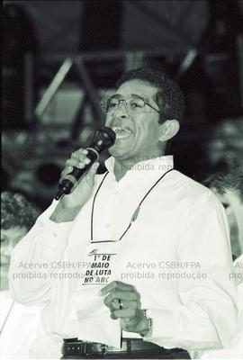 Ato do 1º de Maio, Dia do Trabalhador, na Vila Euclides (São Bernardo do Campo-SP, 01 mai. 2000)....