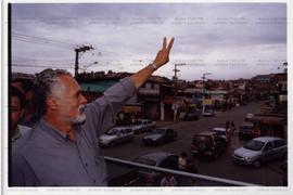 Carreta da candidatura &quot;José Genoino Governador&quot; (PT) nas eleições de 2002 ([Osasco-SP?], 2002) / Crédito: Cesar Hideiti Ogata