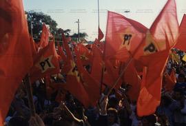 [Comício da campanha Raul Pont prefeito nas eleições de 1996?] (Restinga-RS, [1996?]). / Crédito: Ibanes Lemos.