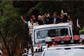 Comício da candidatura &quot;Lula Presidente&quot; (PT) nas eleições de 2002 (Juiz de Fora-MG, 20...