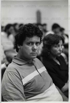 João Oliveira da Silva, prefeito de Cardoso - Encontro de prefeitos do PT (Local desconhecido, 1988). / Crédito: Anselmo Picardi.