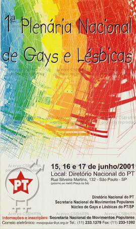 1o. Plenária Nacional de Gays e Lésbicas. (15 a 17 jun. 2001, São Paulo (SP)).