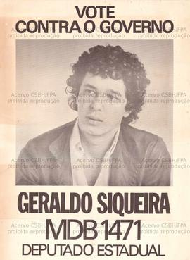 Vote contra o Governo: Geraldo Siqueira (Brasil, Data desconhecida).
