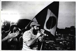 Comício da candidatura “Telma Prefeita” (PT) nas eleições de 1988 (Santos-SP, 1988) / Crédito: Anselmo Picardi.