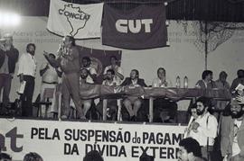 Ato da Jornada Internacional Contra a Dívida Externa, organizado pela CUT e CGT (São Paulo-SP, 23 out. 1985). Crédito: Vera Jursys