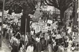 Manifestação contra Beguin (São Paulo-SP, 1982). / Crédito: Vera Lúcia.