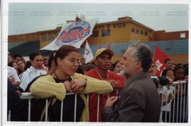Atividade das candidaturas “Lula Presidente” e “Genoino Governador” no Sindicado dos Metalúrgicos do ABC nas eleições de 2002 (São Bernardo do Campo-SP, 2002) / Crédito: Cesar Hideiti Ogata