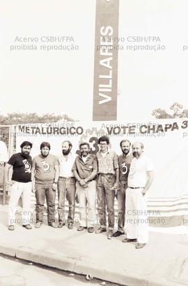 Ato de apoio à Chapa 3 do Sindicato dos Metalúrgicos de São Paulo, frente a fábrica Villares (São...