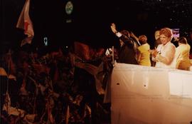 Festa da vitória da candidatura &quot;Lula Presidente&quot; (PT) na avenida Paulista (São Paulo-SP, 27 out 2002) / Crédito: Autoria desconhecida