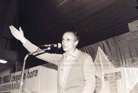 Ato da candidatura “Suplicy governdor” (PT) realizado na Câmara Municipal nas eleições de 1986 (São Paulo-SP, 1986). Crédito: Vera Jursys