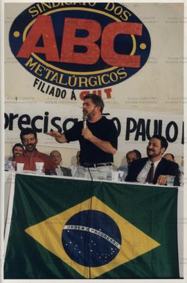 Ato da Campanha pelo Emprego do Sindicato dos Metalúrgicos do ABC ([São Bernardo do Campo-SP], 6 ...