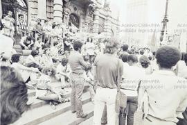 Ato em apoio ao sindicato Solidariedade (Polônia) na Praça Ramos, organizado pelo PT (São Paulo-S...