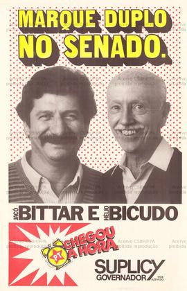 Marque duplo no Senado, Jacó Bittar e Helio Bicudo. Chegou a Hora . (1986, São Paulo (SP)).