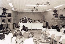 Reunião da Campanha pela Jornada de 40 horas no Sindicato dos Metalúrgicos de Santo André (Santo André-SP, ago. 1984). Crédito: Vera Jursys