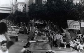 [Festa da vitória da campanha Raul Pont prefeito, na avenida João Pessoa, nas eleições de 1996 (P...