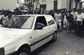 Assembleia do Sindicato dos Condutores de Veículos Rodoviários de São Paulo durante a greve da ca...