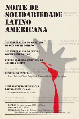 Noite de solidariedade latino americana  (São Paulo (SP), 23-11-1990).