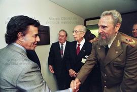 Fundação do Parlatino, no Memorial da América Latina, com a presença do líder cubano Fidel Castro...