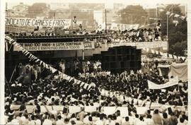 Ato em comemoração ao 1º de Maio, Dia do Trabalhador ([São Bernardo do Campo-SP?], 1 mai. ano des...
