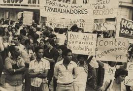 Manifestação no Dia Nacional de Luta (Ribeirão Preto-SP, 1 out. 1981). / Crédito: Autoria desconh...