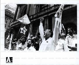 Atividades de campanha de candidaturas do PT nas eleições de 1990 (São Paulo, 1990). / Crédito: Heitor [Hug?]/Agência Estado.