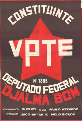 Constituinte Vote, Deputado Federal, Djalma Bom 1355. (1986, São Paulo (SP)).