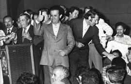 Lançamento da candidatura de Lincon Grillo nas eleições de 1976 (Santo André-SP, 3 set. 1976). / Crédito: Alberto Murayama/Diário do Grande ABC.