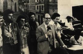 [Apuralção das eleições no Sindicato dos Metalúrgicos de São Paulo, na rua do Carmo (São Paulo-SP, 1978).?] / Crédito: Laurita Salles.