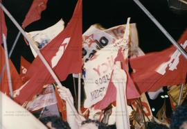 Comício da candidatura “Plínio Governador” (PT), realizado na Praça da Sé nas eleições de 1990 (S...