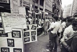 Ato contra a condenação dos sindicalistas do ABC pela LSN (São Paulo-SP, 1981). Crédito: Vera Jursys