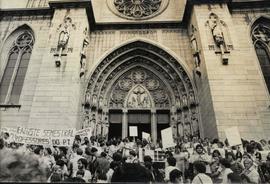 Manifestação dos professores em greve (São Paulo-SP, data desconhecida). / Crédito: Sônia Parma.