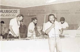 Assembleia do Sindicato dos Metalúrgicos de Santo André (Santo André-SP, 08 abr. 1985). Crédito: Vera Jursys