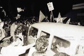 Comício da candidatura “Luiza Erundina prefeita” (PT) nas eleições de [1988?] (São Paulo-SP, [1988?]). Crédito: Vera Jursys