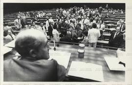 Votação da Lei da Magistratura Nacional (Brasília-DF, [8 mar. 1979]). / Crédito: Autoria desconhe...