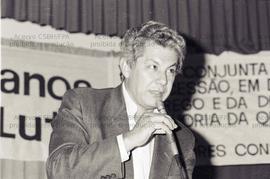 Cerimônia de posse da diretoria do Sindicato dos Médicos de São Paulo ([São Paulo-SP?], 1990). Crédito: Vera Jursys