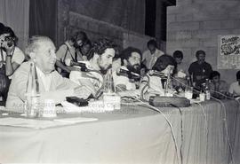 Debate sobre os 60 anos do Sindicato dos Trabalhadores em Estabelecimentos Bancários do Estado de São Paulo (Local desconhecido, 1983). Crédito: Vera Jursys