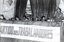 Convenção [Nacional?] do PT, na PUC-SP (São Paulo-SP, 1982). Crédito: Vera Jursys