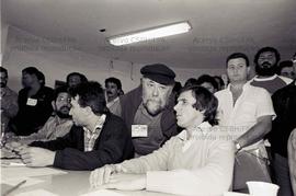 Eleição no Sindicato dos Trabalhadores nas Indústrias Químicas e Farmacêuticas de Santo André (Santo André-SP, jul. 1988). Crédito: Vera Jursys