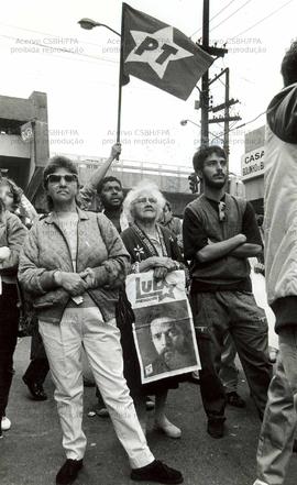 Visita da candidatura “Lula Presidente” (PT) nas eleições de 1989 (São Paulo-SP, 1989). / Crédito: Aguinaldo Zordenoni