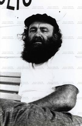 Retrato de Anésio Pimenta, motorista assasinado durante processo de municipalização dos transportes em Santos (Santos-SP, 23 ago. 1989). / Crédito: Nivair Neves